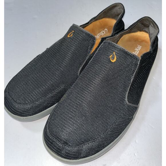 Olukai Nohea Mesh Loafer‎ Men US 12 Charcoal Slip On Shoe Classic Casual - Picture 1 of 9